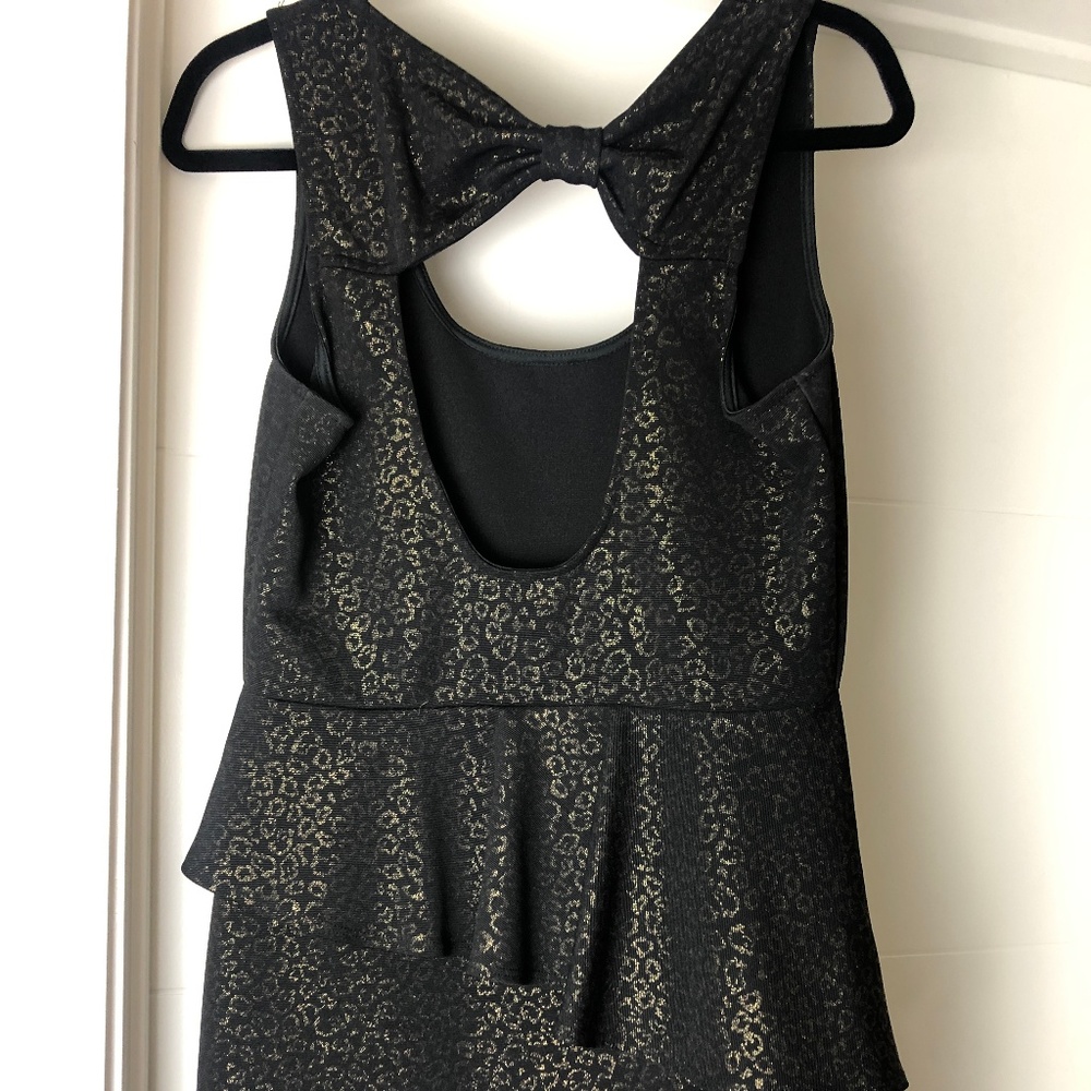 Black Cheetah Print Cocktail Dress